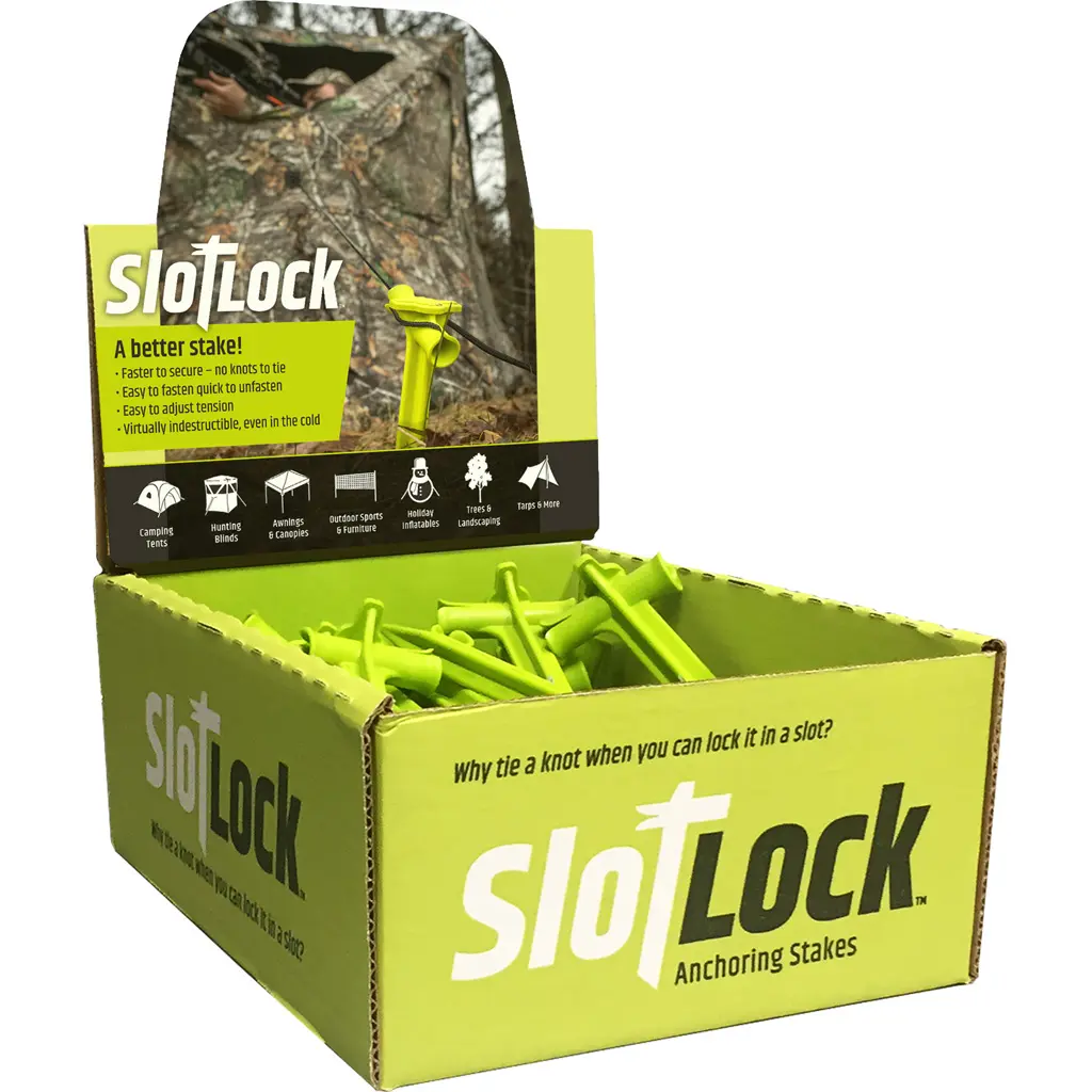 SlotLock Blind/Tent Anchoring Stake 24 ct. Bulk in Display
