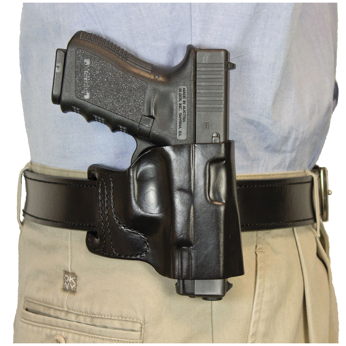 Desantis Gunhide E-Gat Slide Glock G43 OWB Holster RH Leather, Black