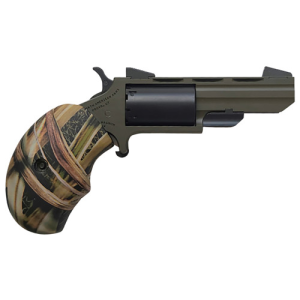 NAA Green Huntsman 22 WMR 2" 5rd Revolver | Black & OD Green + Camo Grips