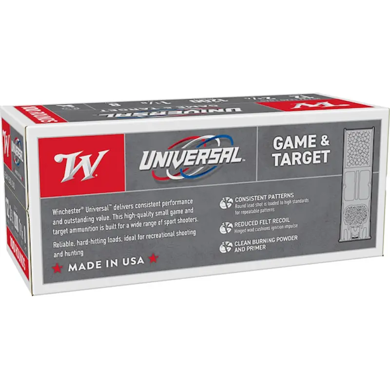 Winchester Universal Light Target Shotshell 12 ga. 2 3/4 in. 1 1/8 oz. 8 Shot 100 rd.