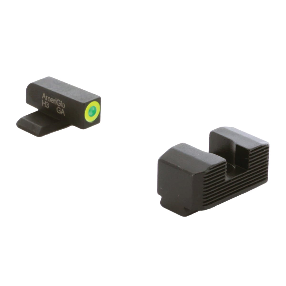 Ameriglo Night Sight Set Front/Rear, Green/Lumi Green/Black