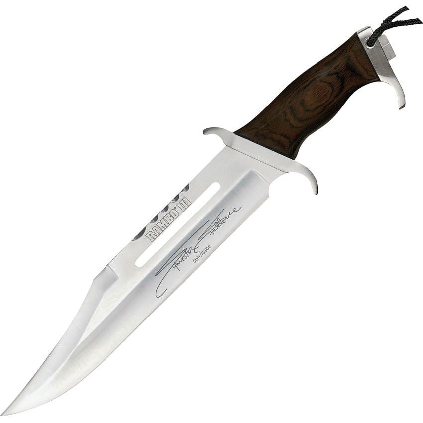 Rambo Knives Mini Rambo III Fixed Blade Clip Point Knife, Brown - RB9433