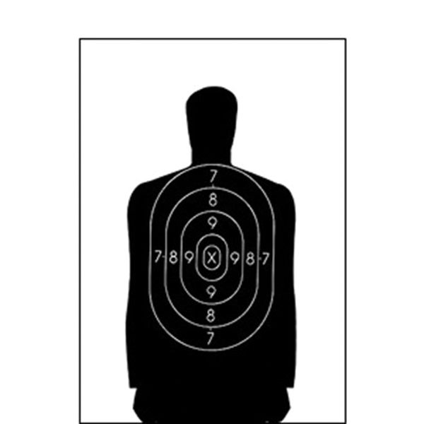 Action Target Law Enforcement 11.5" x 22" Silhouette B-29 Qualification Target, Black, 100/box - B-29-100