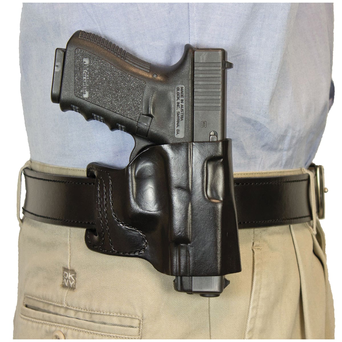 Desantis Gunhide E-Gat Slide Glock G43 OWB Holster RH Leather, Black