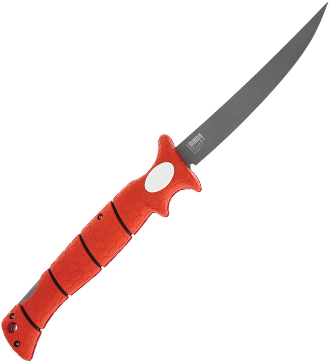 Bubba Blade Tapered Flex Folding Fillet Knife, Red - 1112554