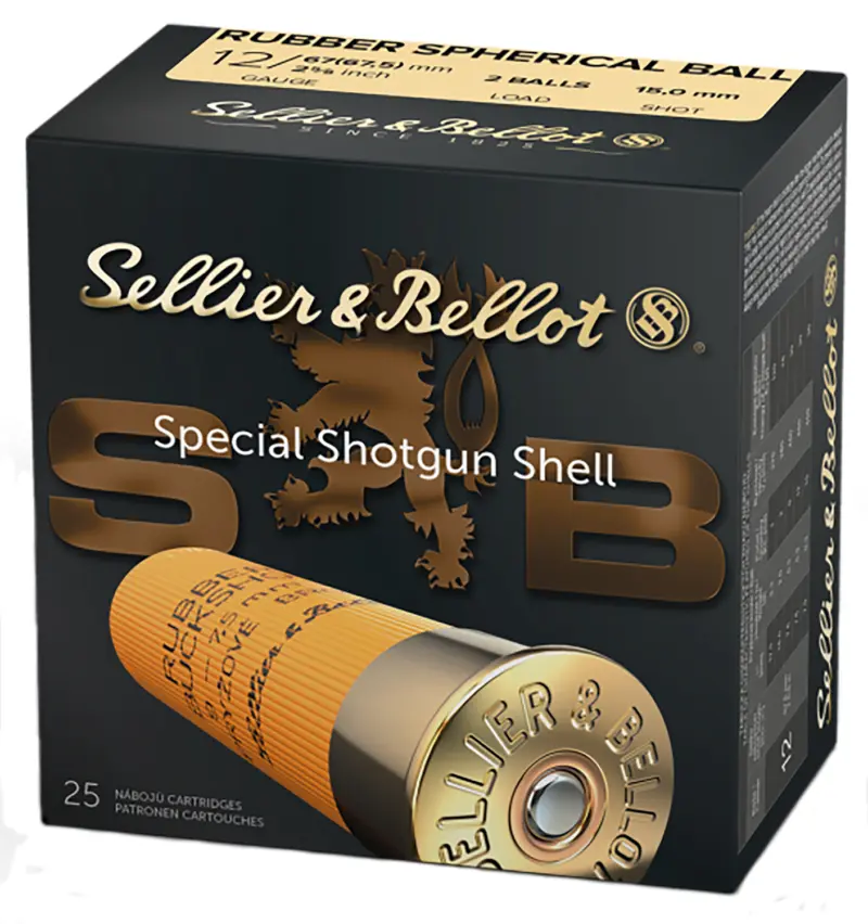 Sellier Bellot SB12RBB Shotgun 12Gauge 2.75" Rubber 25 Per Box/10 Case