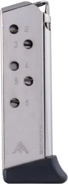 Mec-Gar Handgun Magazine Walther PPK .380 ACP Carbon Steel Tube Nickel 6 rds