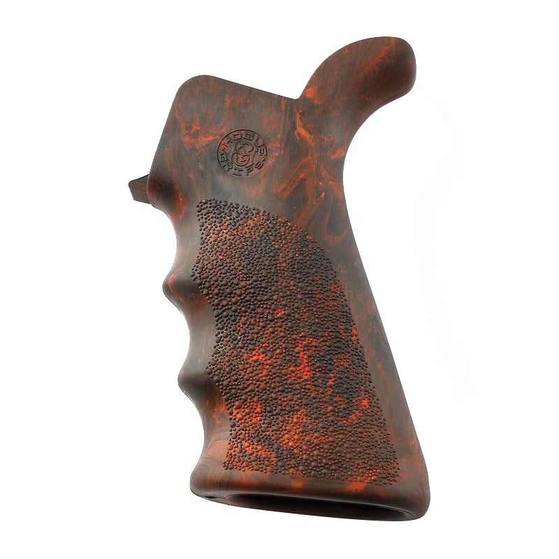 Hogue OverMolded Beavertail Grip for AR-15/M16, Red Lava - 15421
