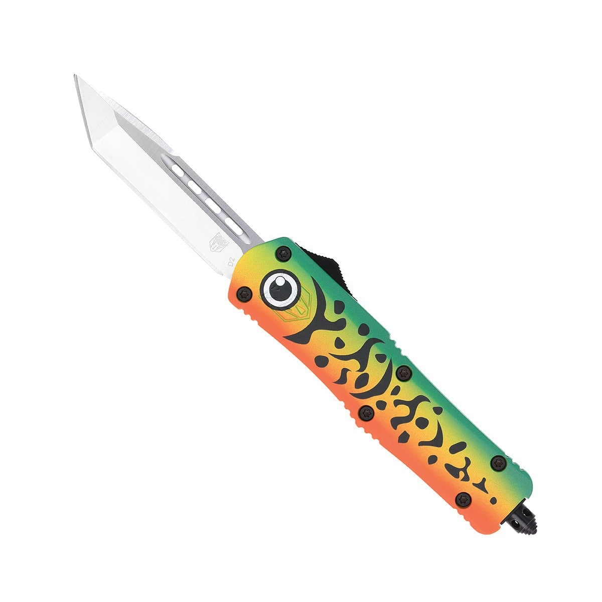 CobraTec Knives FS-3 Fishing Lure Medium OTF Knife Tanto, Green - MFLGNFS-3TNS