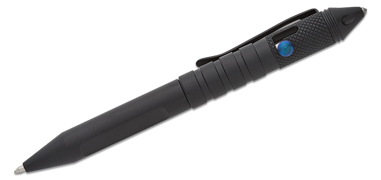 Blackhawk Tac Pen Black CNC Machined Aluminum Blue Bolt - BHTP01BK