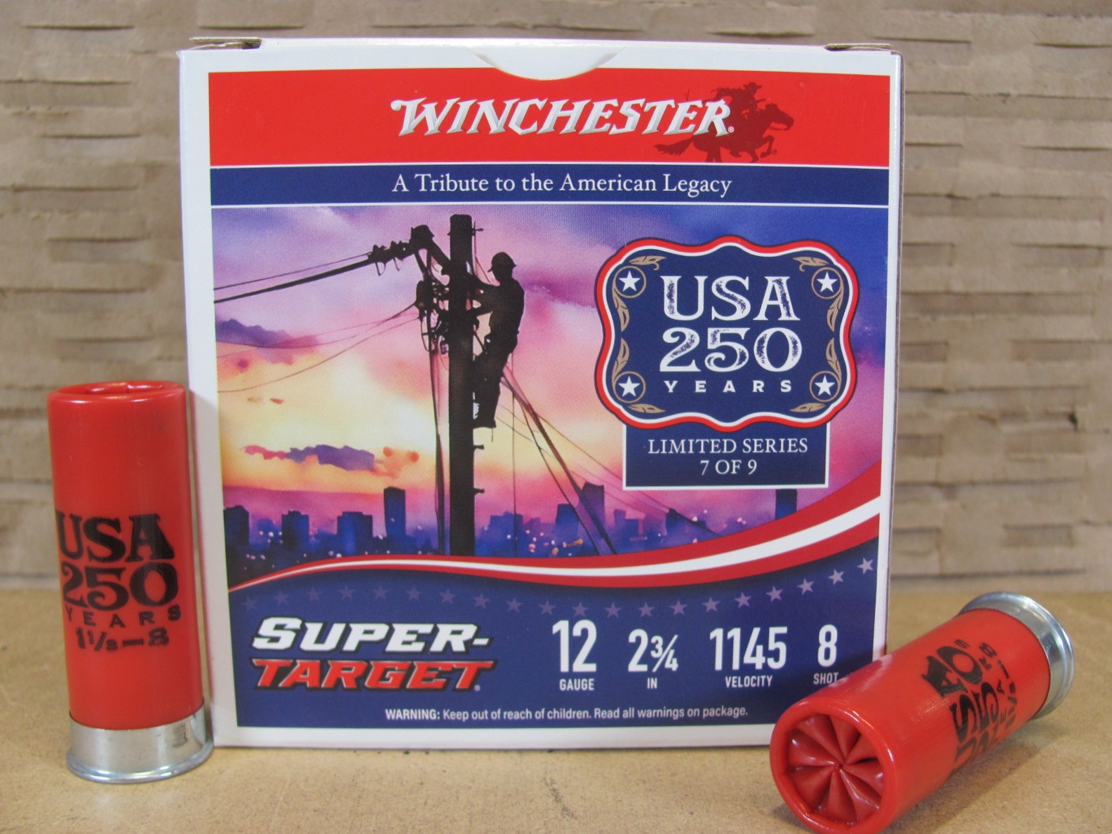 250 Round Case – 12 Gauge 2.75 Inch 1-1/8 Ounce Number 8 Shot Winchester Super Target Ammo – TRGT128