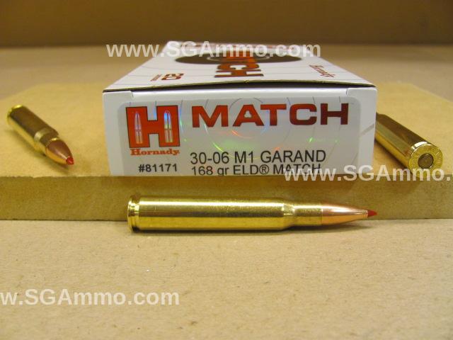 200 Round Case – 30-06 M1 Garand 168 Grain Hornady ELD Match Ammo – 81171