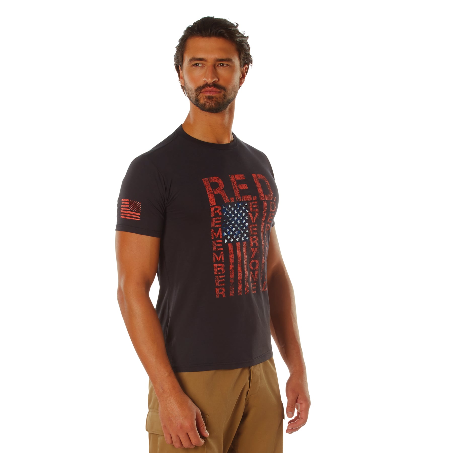 Rothco Athletic Fit R.E.D. Remember Everyone Deployed T-Shirt - Black, Medium