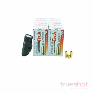 FLASHLIGHT DEAL: Black Holosun P.ID Pistol Light and 500 Rounds of Ammo - Maxxtech 9mm 115 Grain