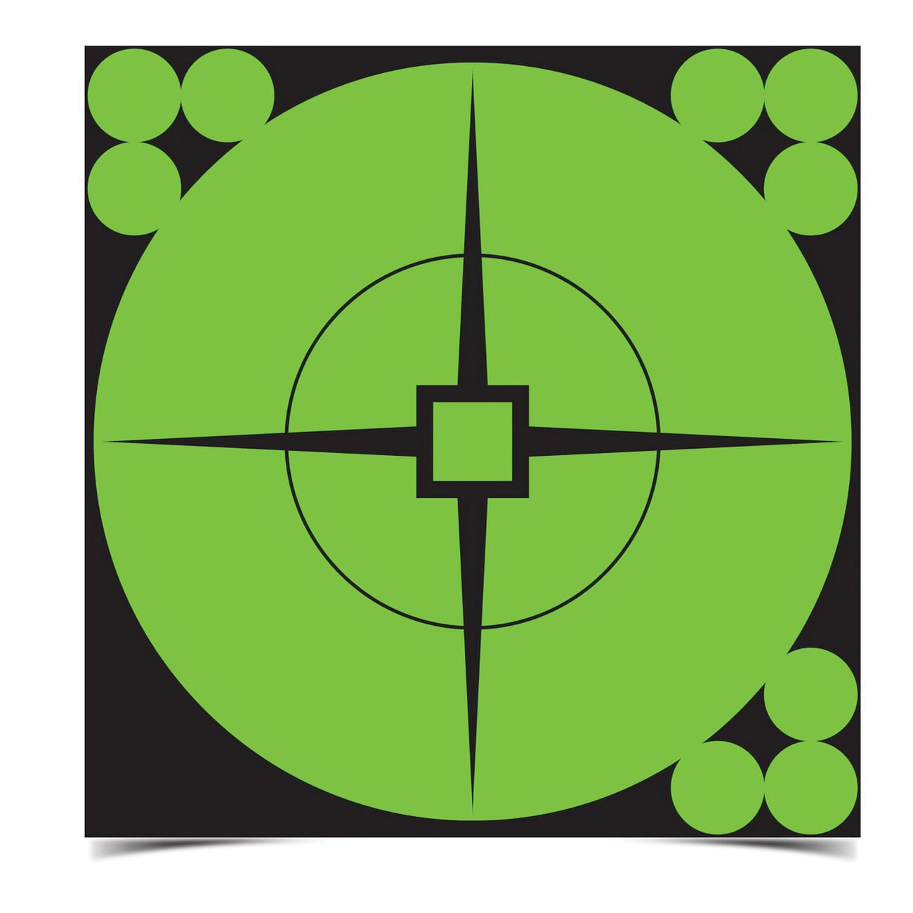 Birchwood Casey Target Spots 6" Self-Adhesive Crosshair Design Target, Green, 10/pack - 33936