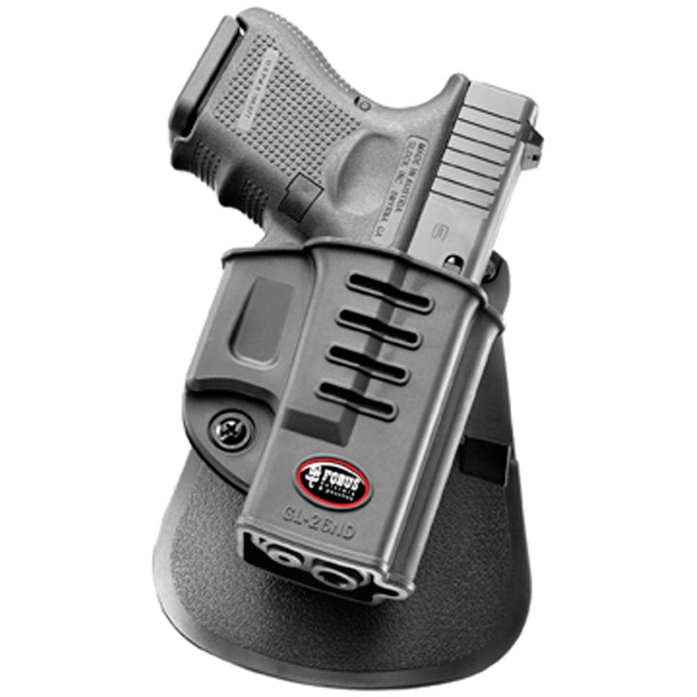Fobus Evolution Right Hand 3" Barrel Glock 26/27/33 Holster, Plain Black - GL26ND