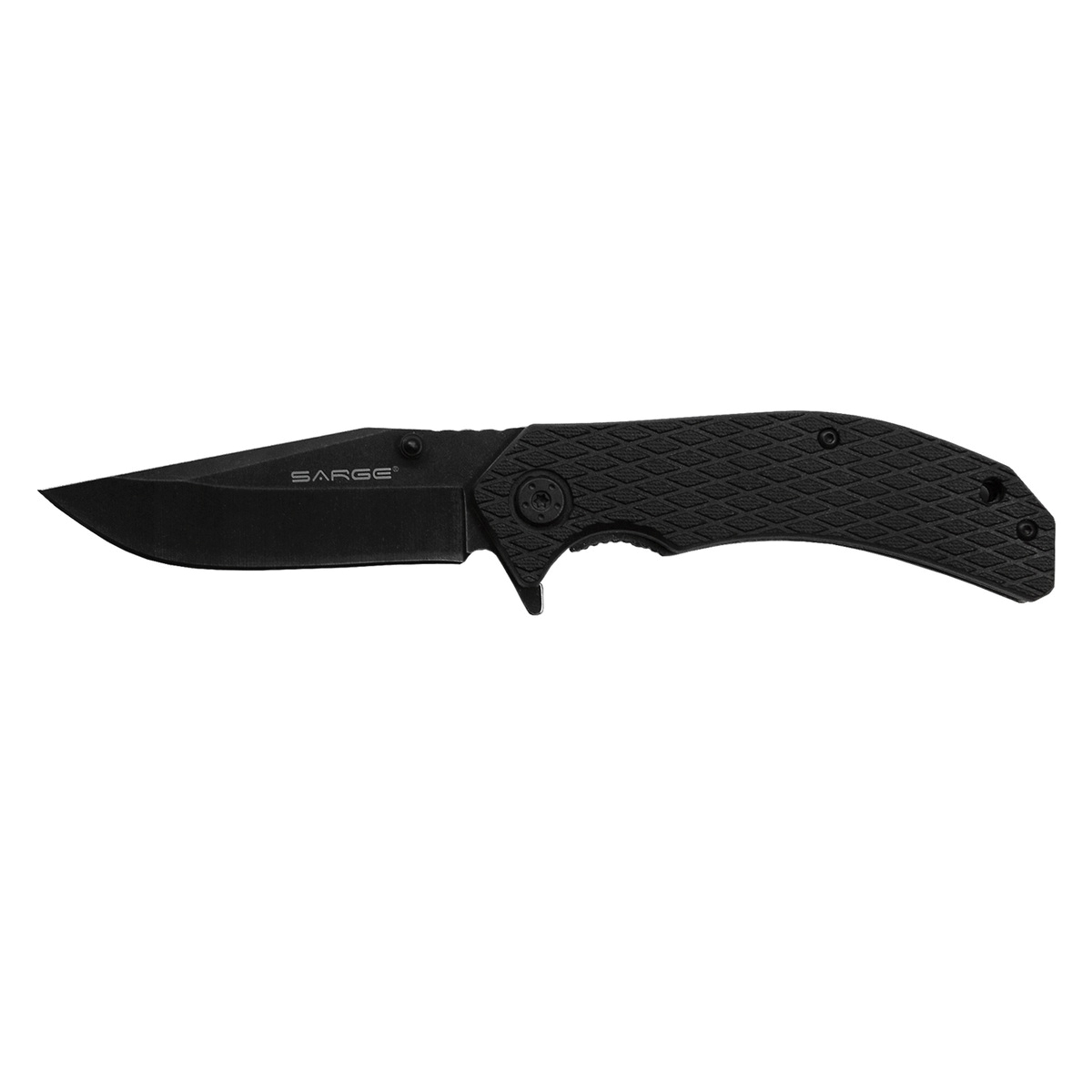 Sarge Knives Shadow Folding Knife Clip Point, Black