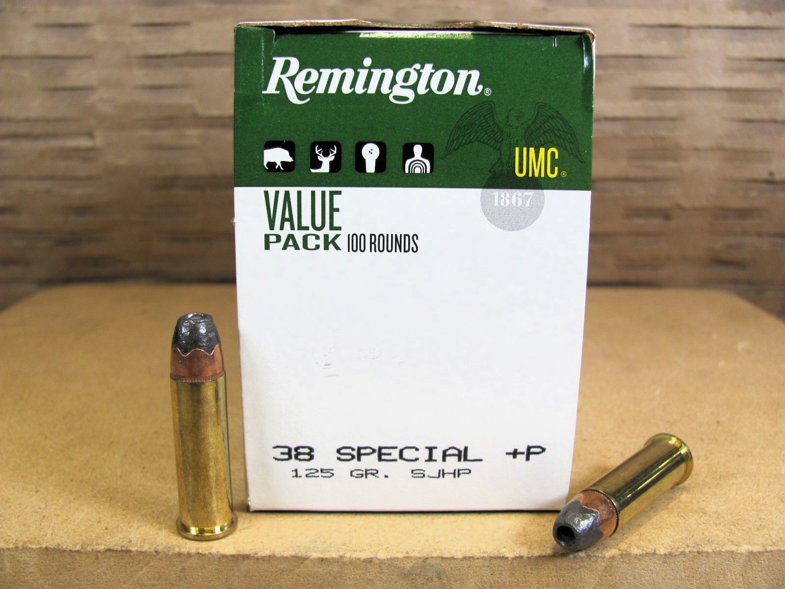 100 Round Box – 38 Special +P 125 Hollow Point Remington UMC Ammo – L38S2B