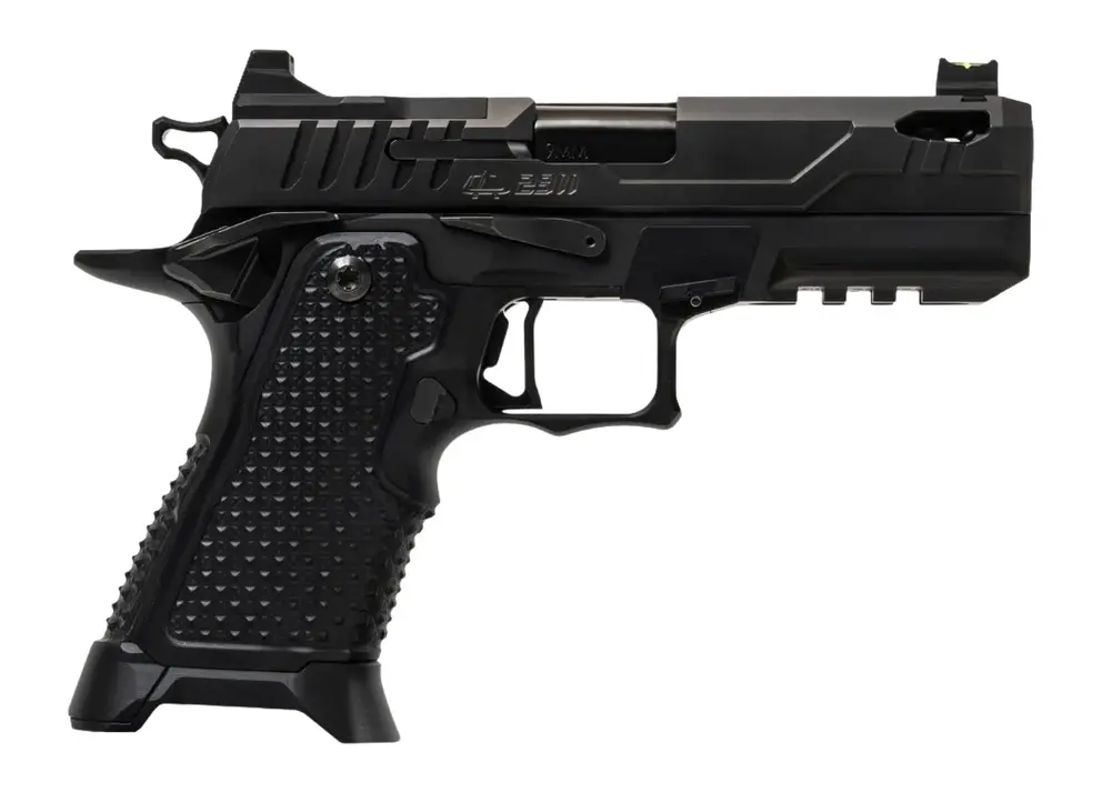 Oa Defense 2311 Pro Elite Compact Frame 9mm Luger 21+1 4.25" Ported Barrel, DLC Black Steel Optic Ready/Serrated Slide, Black Aluminum Frame w/Picatinny Rail, Black Aluminum Grip, Ambidextrous