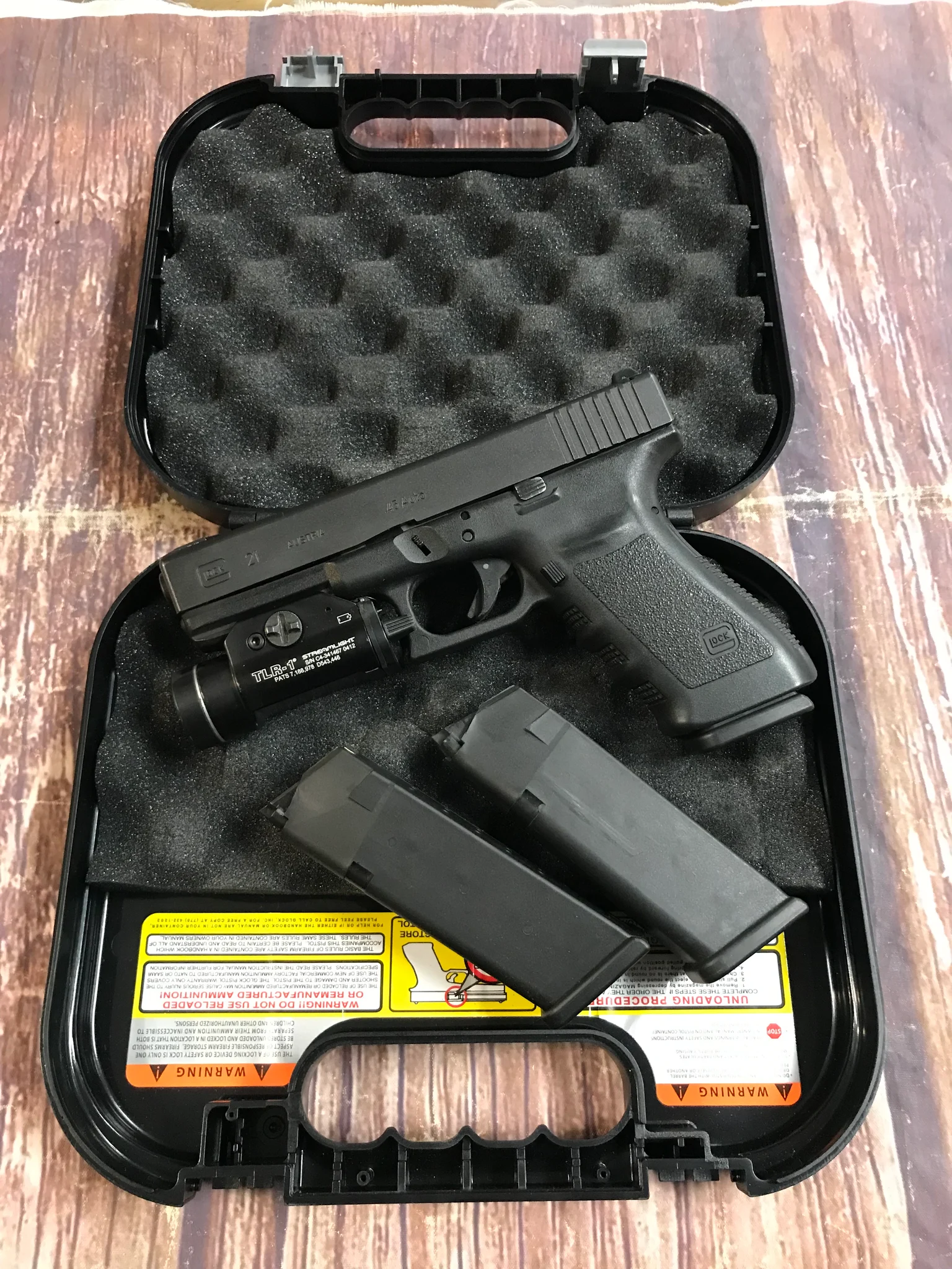 GLOCK G21 SF Police Trade In w/ Ameriglo Night Sights + Streamlight TLR-1 (Used)