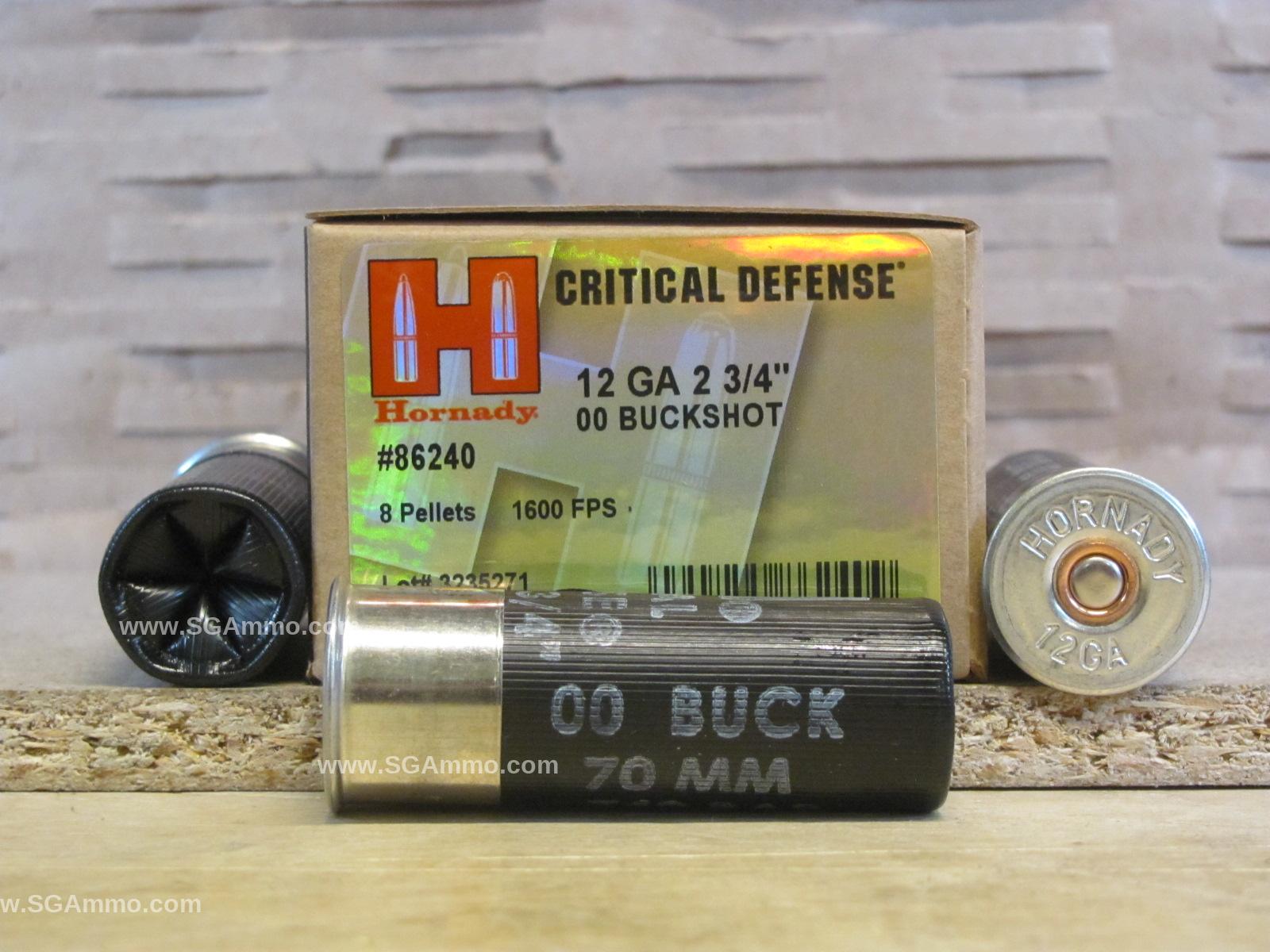 10 Round Box – 12 Gauge Hornady Critical Defense 00 Buckshot Ammo – 86240