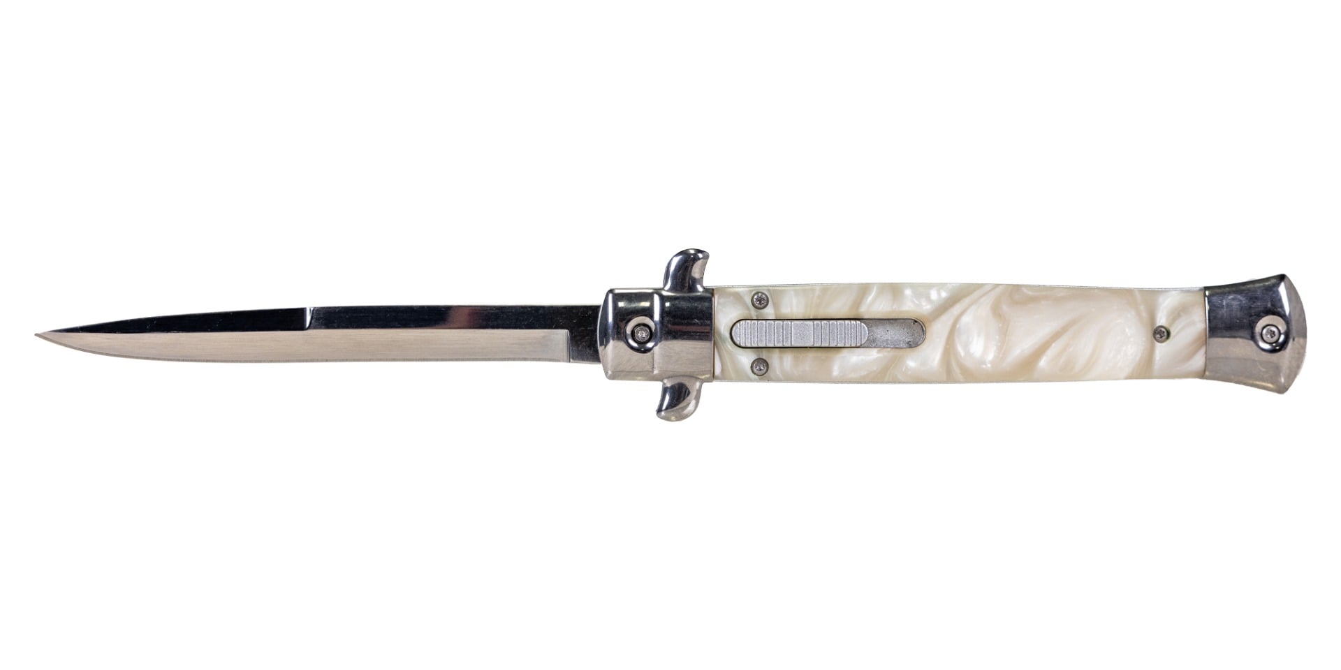 Master Cutlery Spear Point Stilleto OTF Knife, White Pearl - PK-52