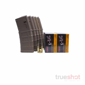 BUNDLE DEAL: 5 Tan Magpul AR-15 PMAGS and 200 Rounds of Ammo - Retail / PMC 5.56 62 Grain