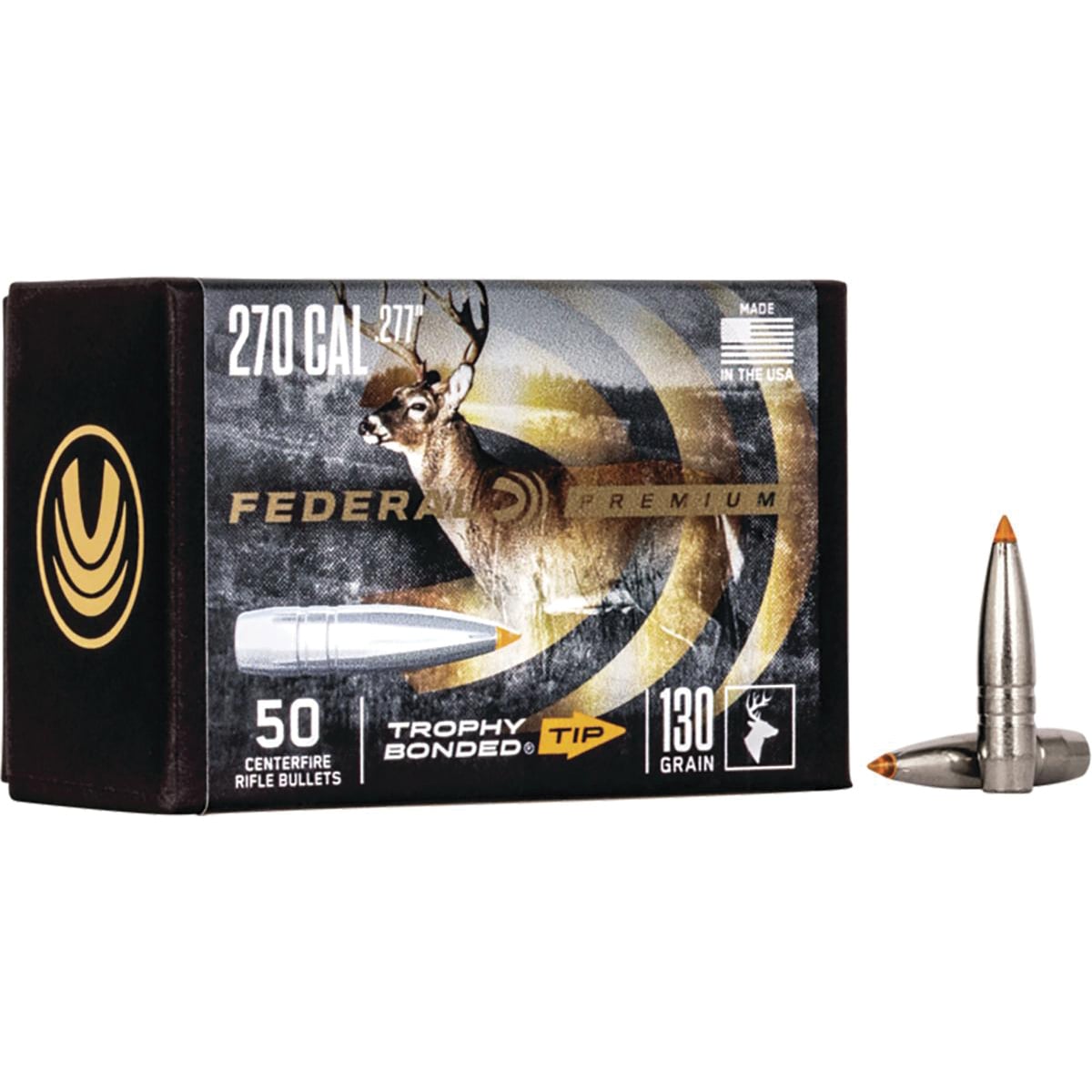 Federal .277 Cal BPT Rifle Bullet, 130 gr 0.277" 50rds