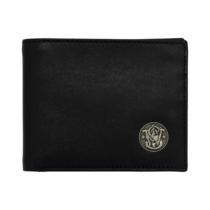 Rugged Rare S&W 4.44" x 3.50" Bi-Fold Wallet, Black