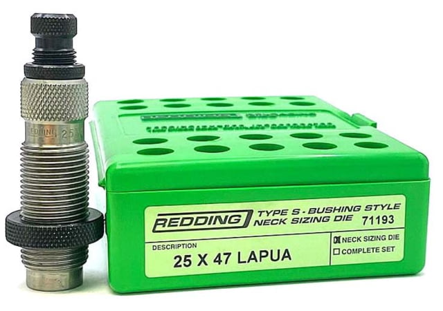 Redding Reloading 25x47 Lapua Type-S Bushing Neck Die Steel Small