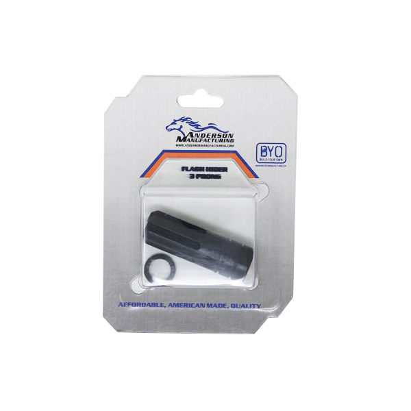 Anderson Manufacturing 3-Prong Flash Hider 1/2-28, Black