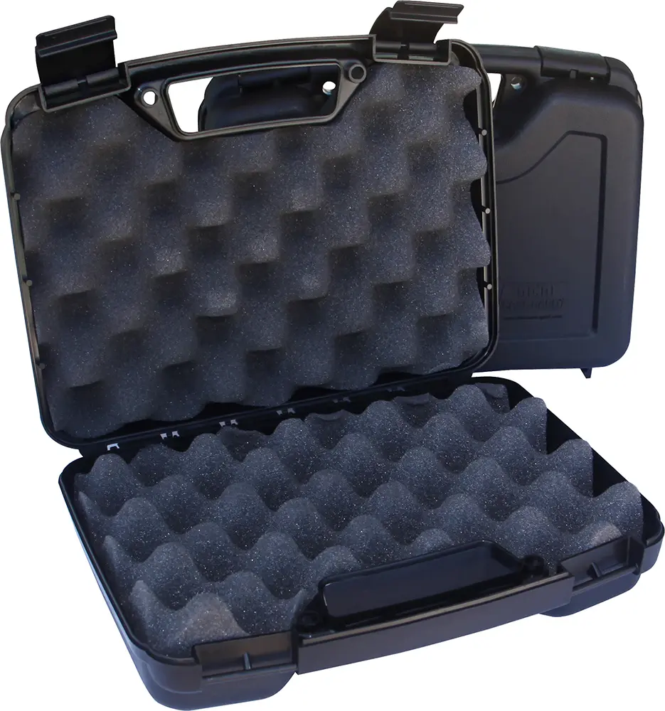 MTM Case-Gard SS-2500 Single Handgun Case Black Polypropylene Holds Handgun w/ 4" Barrel or Less