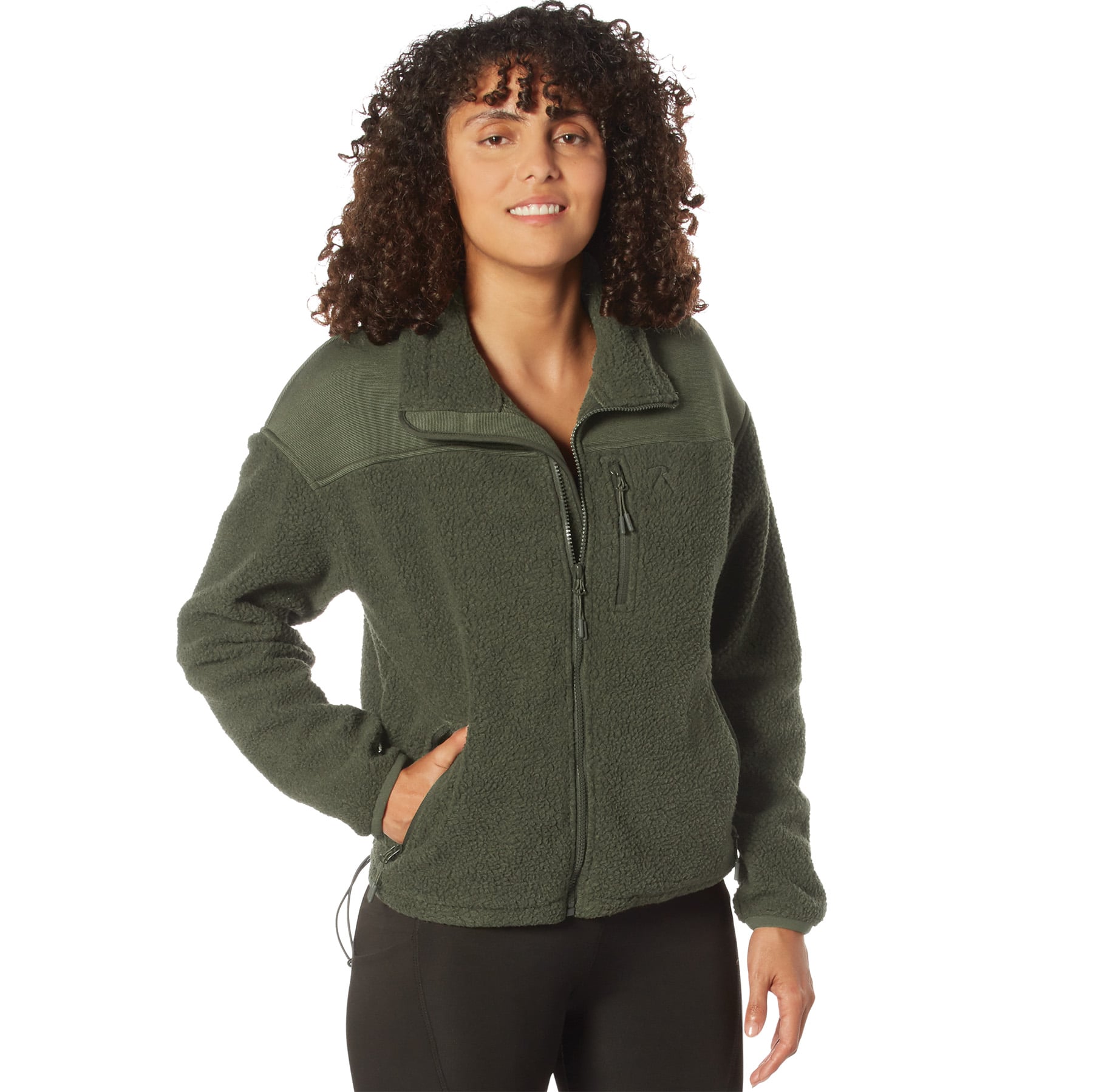 Rothco Womens Trailsman Sherpa Fleece Jacket - Olive Drab, Medium
