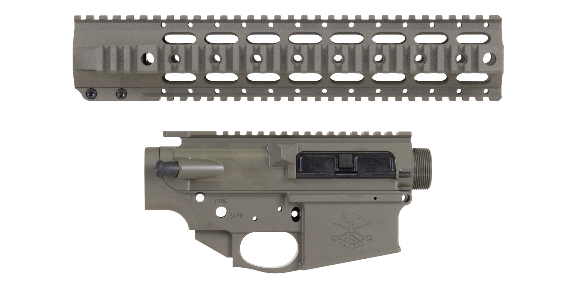 Sabre-10 Builder Set - 12.5" Quad Rail, Moss Green