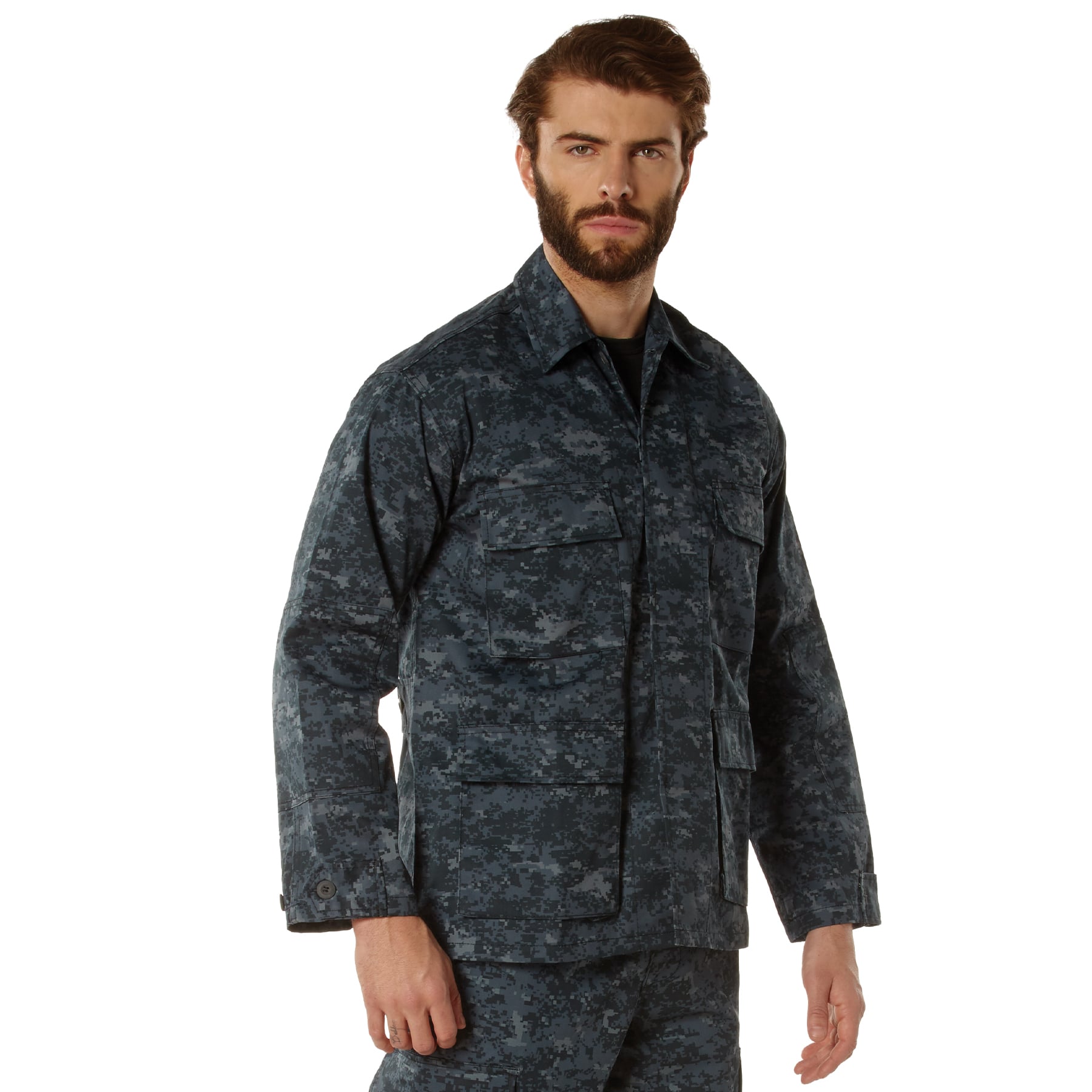 Rothco Digital Camo Bdu Shirt - Midnight Digital Camo, Small
