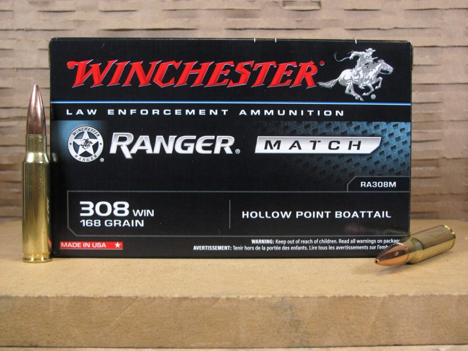 200 Round Case – 308 Win 168 Grain Hollow Point BT Winchester Ranger Match Ammo – RA308M