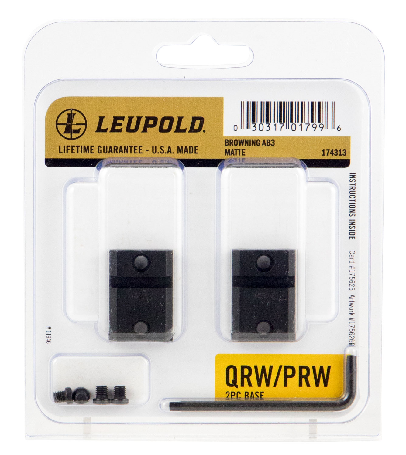 Leupold QRW Browning AB3 Steel 2-Piece Scope Base, Matte Black - 174313