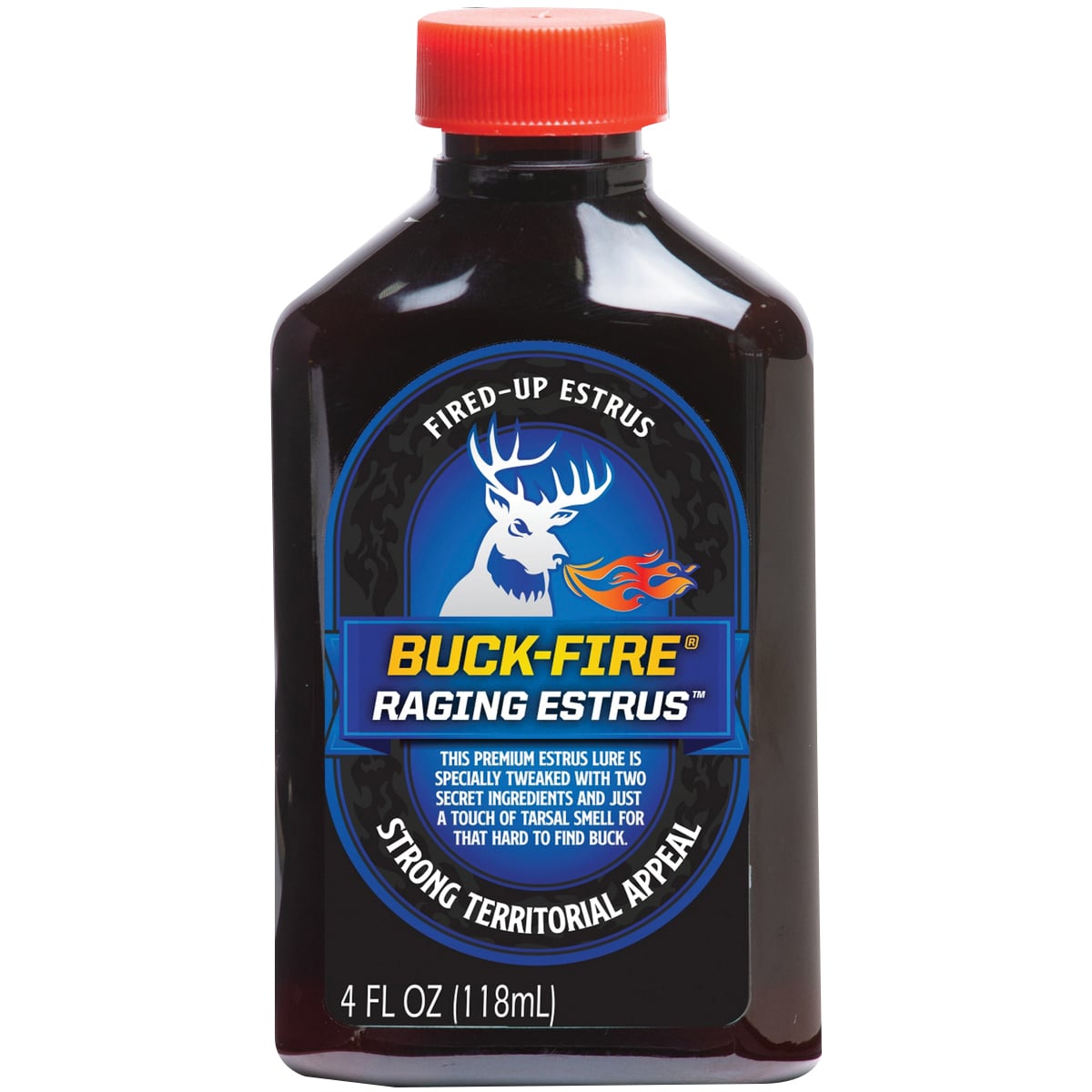 Wildlife Research Buck-Fire Raging Estrus Craft Scent, 4 fl oz Amber Bottle