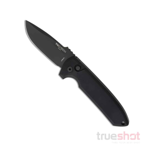 Pro-Tech - Les George - Rockeye Auto- Black - Aluminum Handle - 3.4" - Smoke Gray Blade - D2 - LG321-D2 - Retail