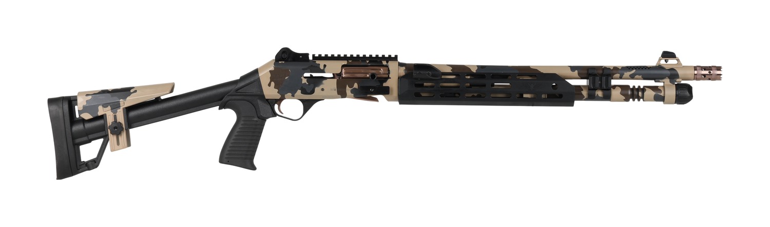 Panzer Arms M4 Speed Pro 12 Gauge Semi-Auto Shotgun, FDE Scorpion Camo