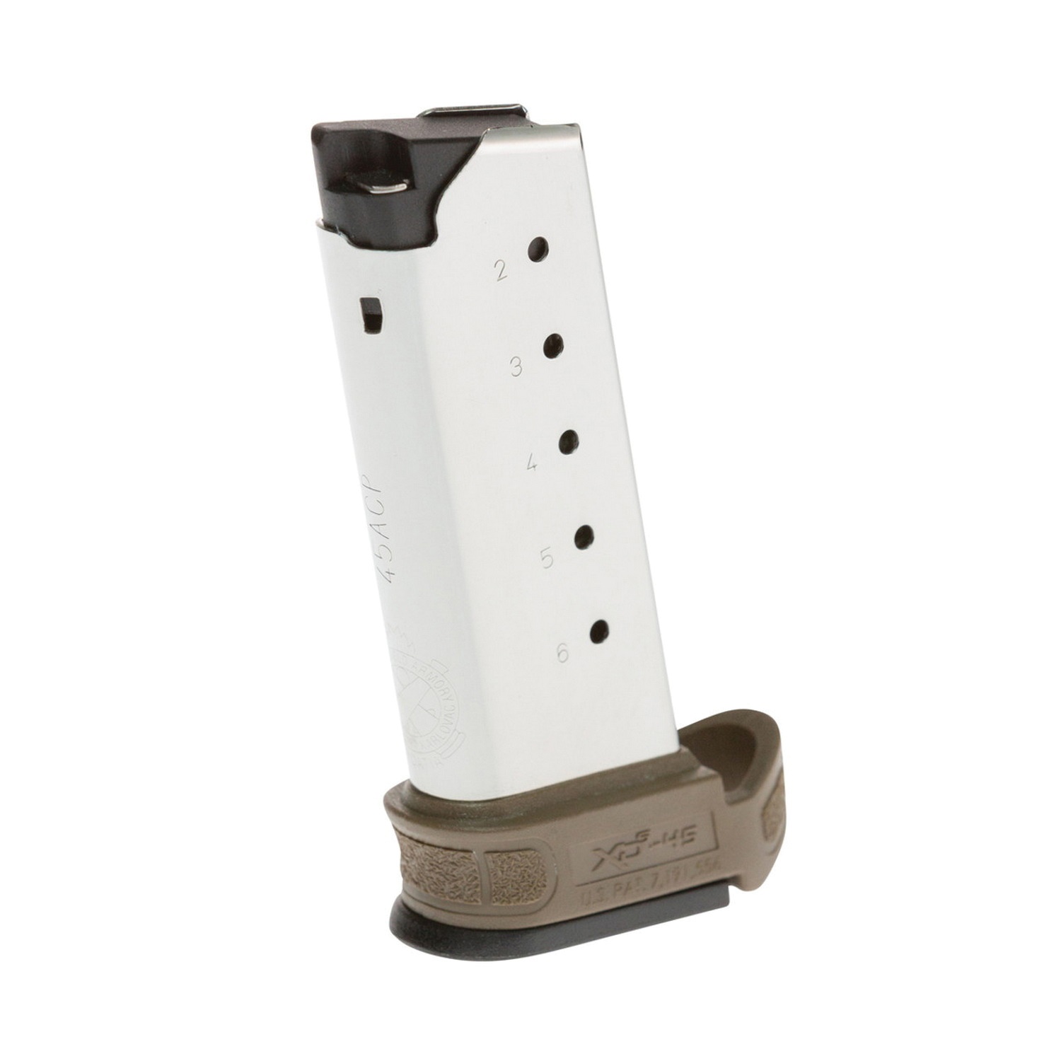 Springfield Armory 6rds .45 ACP Magazine, Stainless - XDSG5006FDE