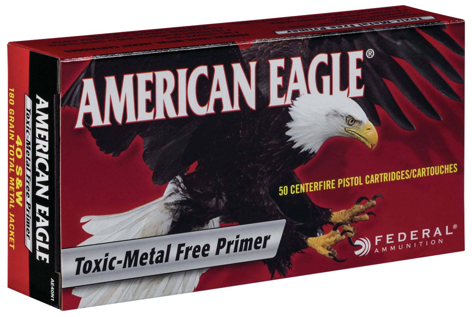 Federal American Eagle Indoor Range Training 180 gr Full Metal Jacket .40 S&W Ammo, 50/box - AE40N1