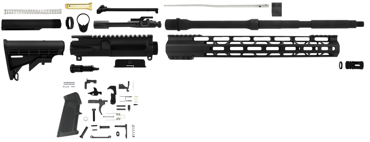 Tacfire Build Kit for AR-15 5.56 NATO/223 Remington Unassembled Rifle, Nitride Black - SSRK556LPK