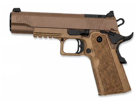 Tisas 1911 Double Stack 5" 9mm 18rd Pistol, FDE/Coyote Brown RMSc Direct Mount Optic Cut - 12500904
