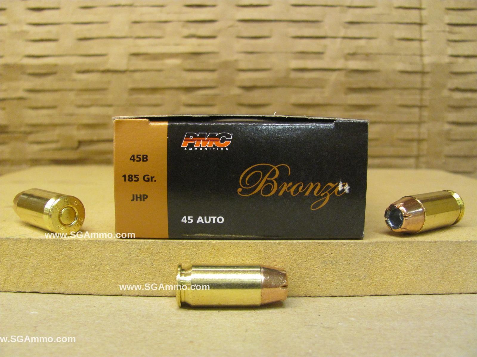 1000 Round Case – 45 Auto / ACP PMC 185 Grain JHP Hollow Point Ammo – 45B