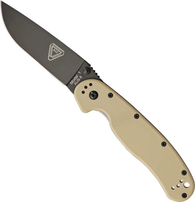 Ontario Knife Company RAT I Folding Knife, Desert Tan/Black