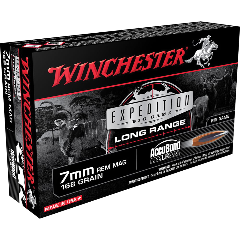 Winchester Ammunition Expedition Big Game Long Range 168 gr Accubond LR 7mm Rem Mag Ammo, 20/box - S7LR