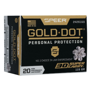 Cci Speer 24261GD Gold Dot 30 Super Carry 100 GRHollow Point (HP) - 20rd Box