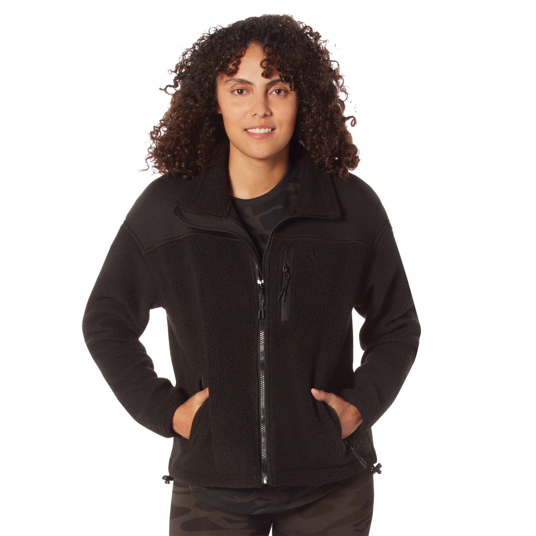 Rothco Womens Trailsman Sherpa Fleece Jacket - Black, Medium