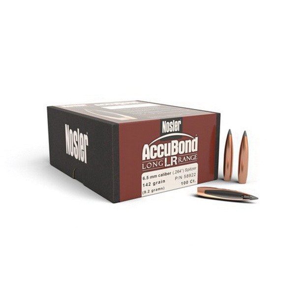 Nosler AccuBond Long Range 6.5mm 142 gr SBT Rifle Bullet, 100/box - 58922